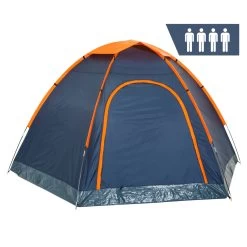 CampFeuer Zelt HexOne Für 4 Personen | Orange / Blau | 3000 Mm Wassersäule