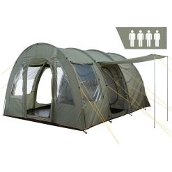 CampFeuer Zelt TunnelX Für 4 Personen | Olivgrün | 5000 Mm Wassersäule