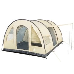 CampFeuer Tunnelzelt "TunnelX" | Creme / Grau | Familienzelt 5000 Mm