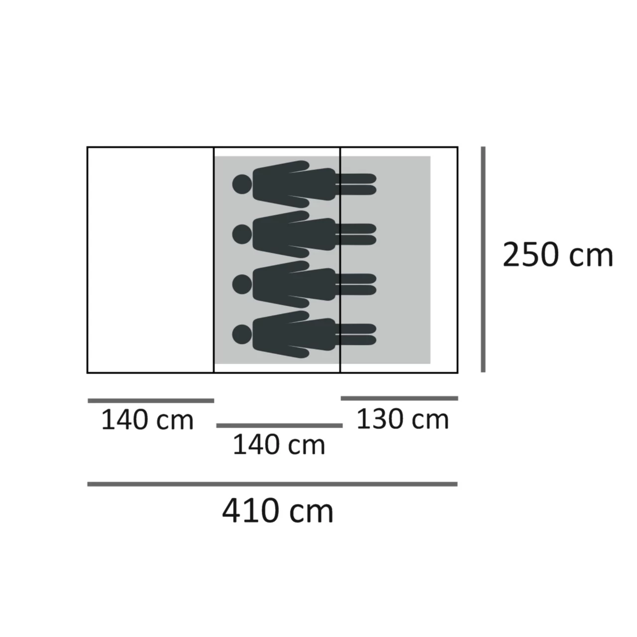 CampFeuer Zelt Smart Für 4 Personen | Schwarz / Blau / Grau, 2000 Mm Wassersäule 5 CampFeuer Zelt Smart Für 4 Personen | Schwarz / Blau / Grau, 2000 Mm Wassersäule – Bild 3