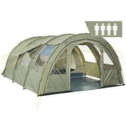 CampFeuer Zelt Multi Für 4 Personen | Olivgrün | Tunnelzelt 5000 Mm Wassersäule