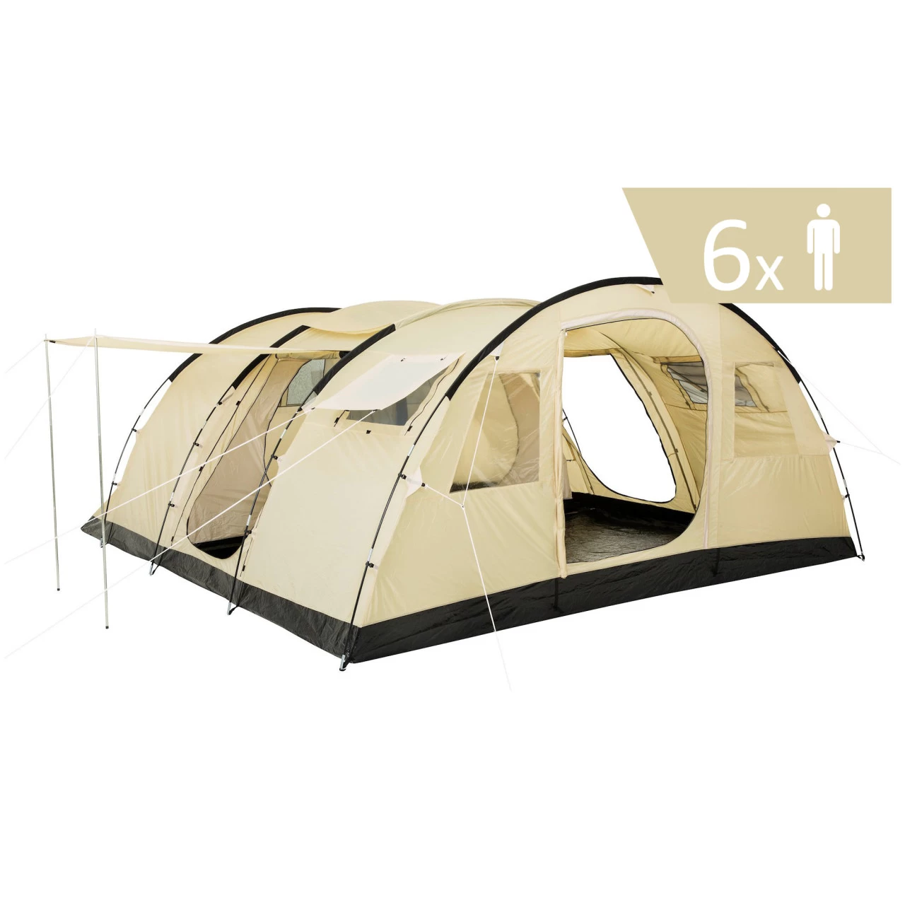 CampFeuer Zelt Caza Für 6 Personen | Beige/Sand | Tunnelzelt 5000 Mm Wassersäule 3 CampFeuer Zelt Caza Für 6 Personen | Beige/Sand | Tunnelzelt 5000 Mm Wassersäule