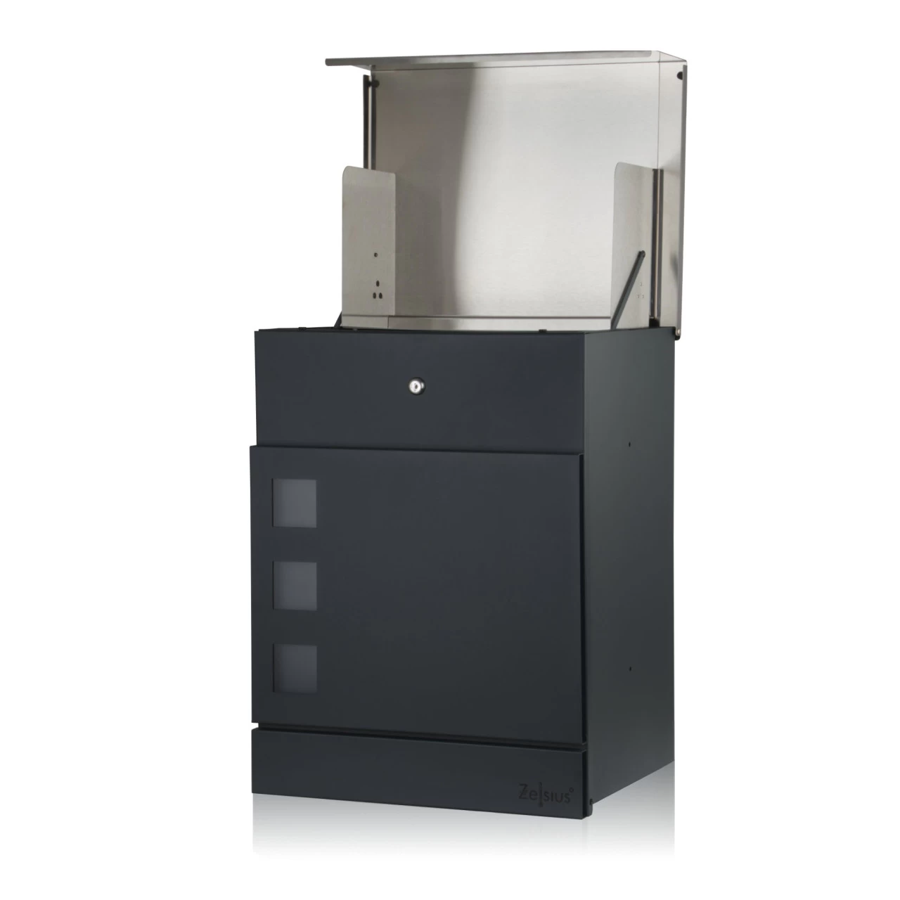 Zelsius Briefkasten-Set Mit Briefkasten Jordan Und Briefkastenständer, RAL 7016, Mit Rückholsperre 6 Zelsius Briefkasten-Set Mit Briefkasten Jordan Und Briefkastenständer, RAL 7016, Mit Rückholsperre – Bild 4