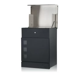 Zelsius Briefkasten Jordan Mit Paketfach, Pulverbeschichteter Stahl, RAL7016 Anthrazit, Edelstahl -Camping Store BK34 Paketbriefkasten Bild3 2000px 1280x1280