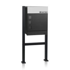 Zelsius Briefkasten-Set Mit Briefkasten Jordan Und Briefkastenständer, RAL 7016, Mit Rückholsperre