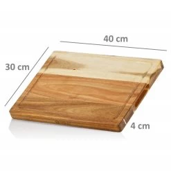 Mahlzeit Akazien Schneidebrett 40 X 30 X 3 Cm | Schneidebrett Holz Mit Saftrille -Camping Store BRE3 akazien schneidebrett massbild 2000px 1280x1280