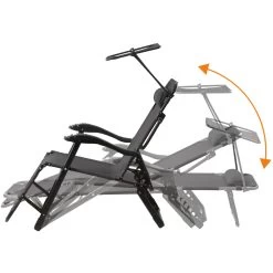 CampFeuer Sonnenliege Mit Dach, Anthrazit, Alu Campingliege Mit Arm Massagerollen, Gartenliege -Camping Store CALI14A Campingliege Bild2 2000px 1280x1280