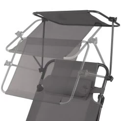 CampFeuer Sonnenliege Mit Dach, Anthrazit, Alu Campingliege Mit Arm Massagerollen, Gartenliege -Camping Store CALI14A Campingliege Bild7 2000px 1280x1280