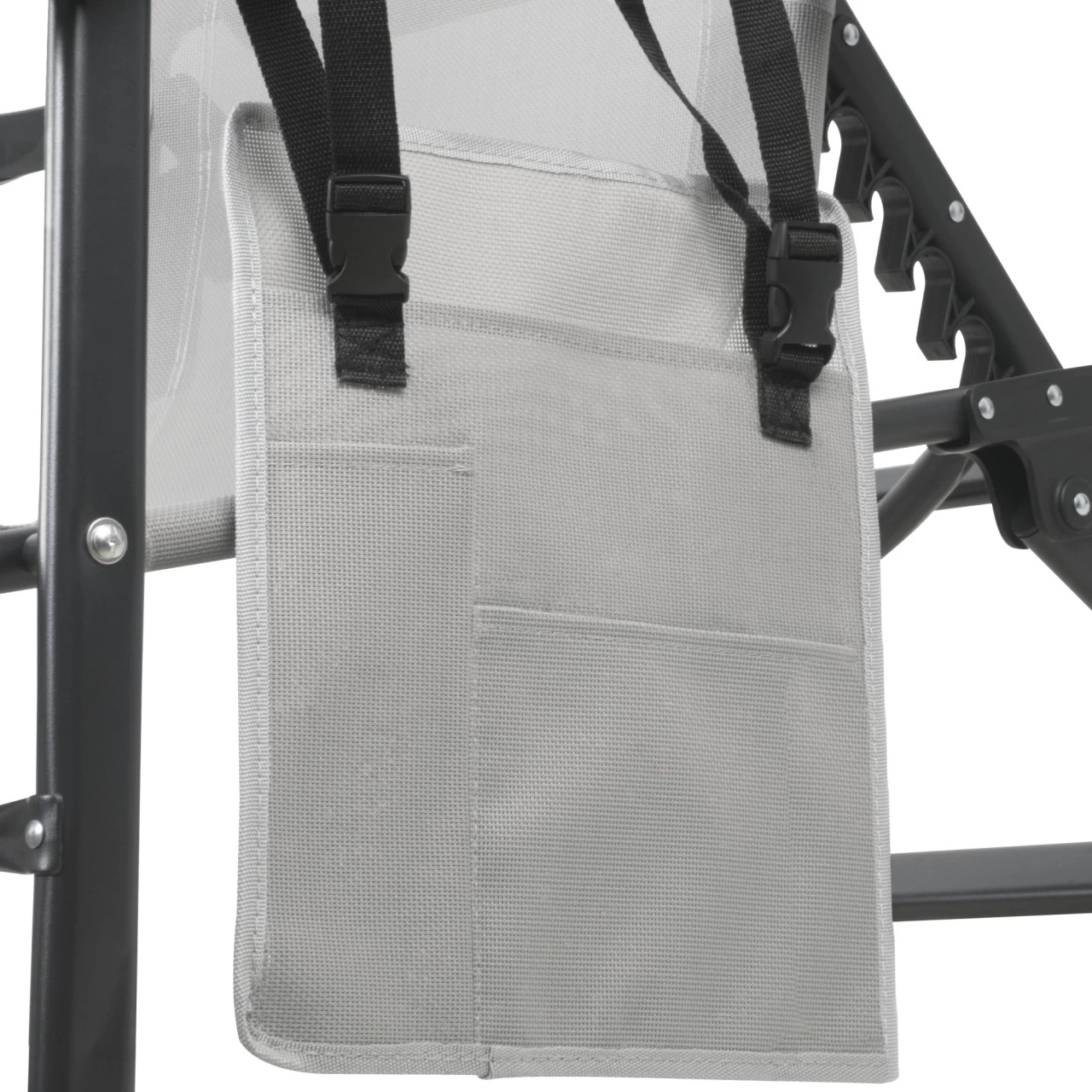 CampFeuer Sonnenliege Mit Dach, Grau, Alu Campingliege Mit Arm Massagerollen, Gartenliege Sonnendach 10 CampFeuer Sonnenliege Mit Dach, Grau, Alu Campingliege Mit Arm Massagerollen, Gartenliege Sonnendach – Bild 8