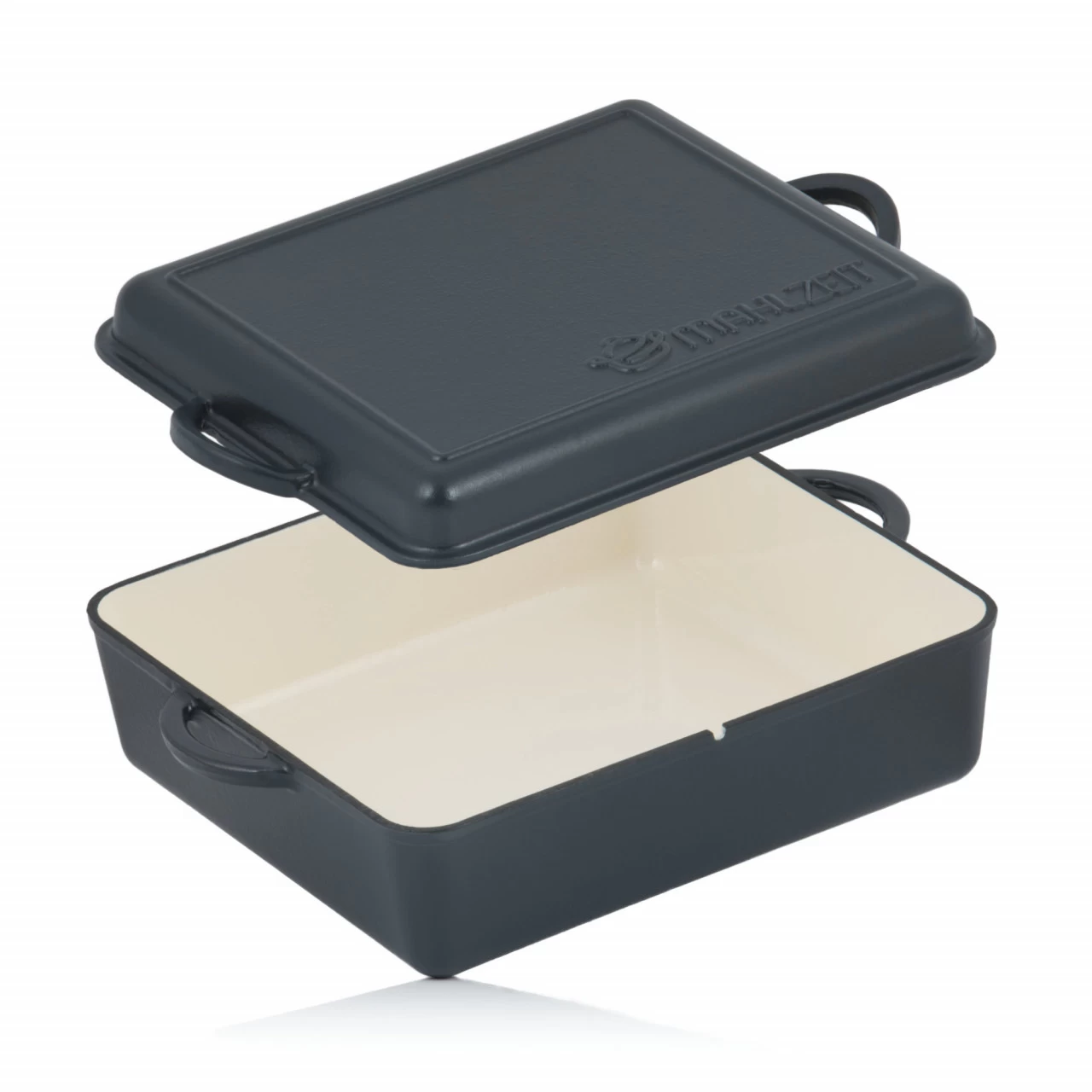 Mahlzeit Gusseisen Bräter Emailliert | 10,8 Liter | Blue Berry | Bräter 2in1 Mit Bratpfanne 3 Mahlzeit Gusseisen Bräter Emailliert | 10,8 Liter | Blue Berry | Bräter 2in1 Mit Bratpfanne