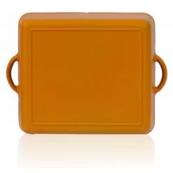 Mahlzeit Gusseisen Bräter Emailliert | 10,8 Liter | Sunny Orange | Bräter 2in1 Mit Bratpfanne -Camping Store DOSQEo dutch oven braeter emailliert bild5 2000px 1280x1280
