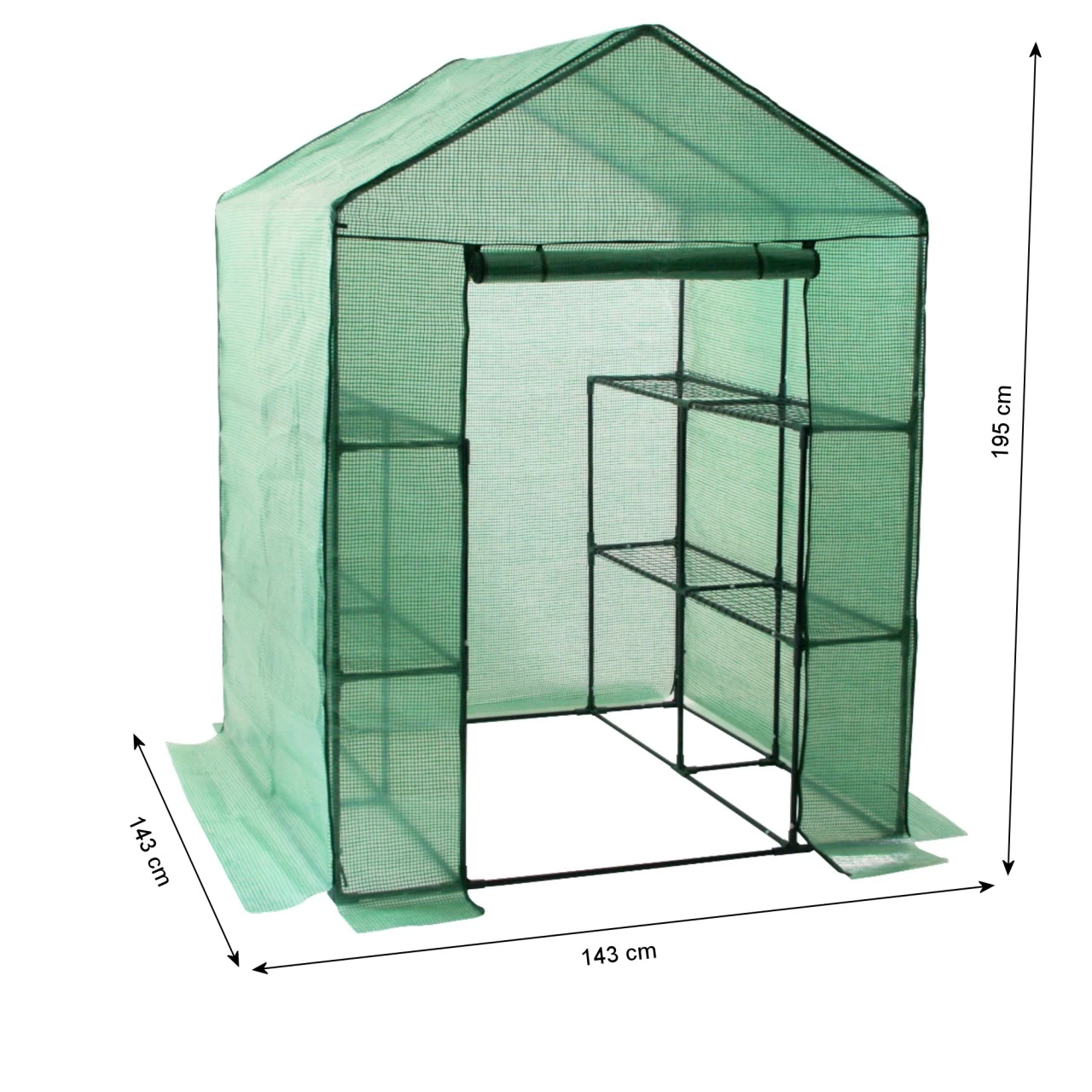 Zelsius Folien Gewächshaus Mit 8 Ablagen, 195x143x143 Cm, Tomatenhaus 6 Zelsius Folien Gewächshaus Mit 8 Ablagen, 195x143x143 Cm, Tomatenhaus – Bild 4