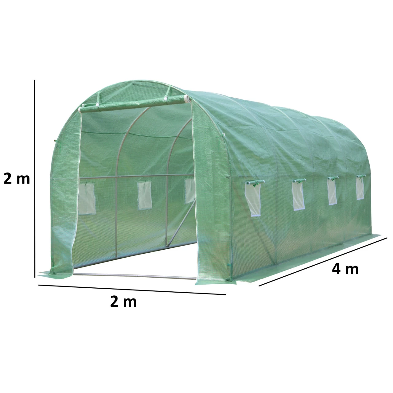 Zelsius Foliengewächshaus (L) 4 X (B) 2 X (H) 2 M, Stabiles Tomatengewächshaus, Folienzelt 4 Zelsius Foliengewächshaus (L) 4 X (B) 2 X (H) 2 M, Stabiles Tomatengewächshaus, Folienzelt – Bild 2