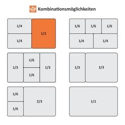 Mahlzeit GN Behälter 1/2, Höhe 100 Mm, Edelstahl Gastronomiebehälter, Geeignet Für Chafing Dishes -Camping Store GN kombinationsuebersicht gastronormbehaelter 12 2000px 2 1280x1280