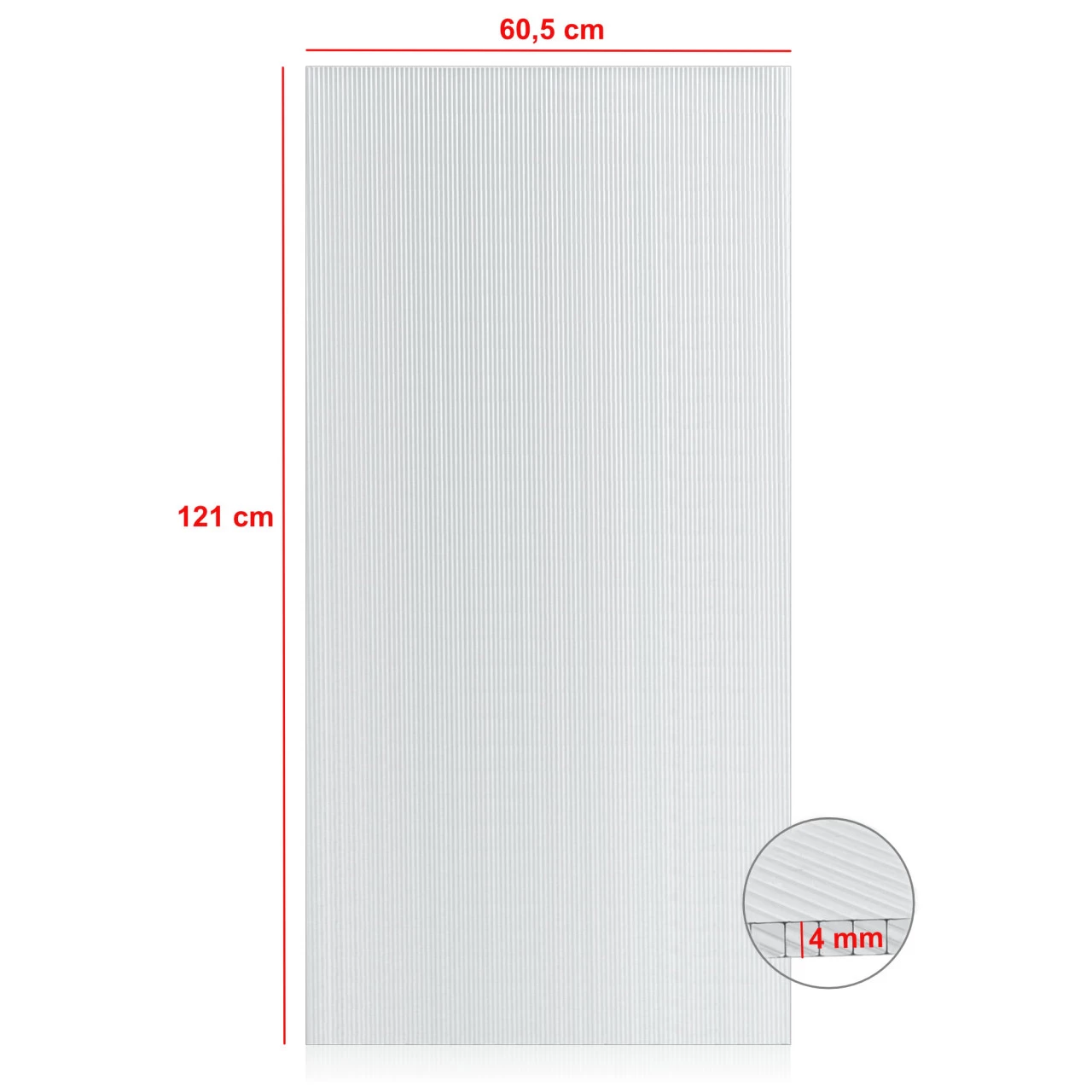 Zelsius Hohlkammerstegplatte 4 Mm | 121 X 60,5 Cm | Gewächshaus Ersatzplatte #1 4 Zelsius Hohlkammerstegplatte 4 Mm | 121 X 60,5 Cm | Gewächshaus Ersatzplatte #1 – Bild 2