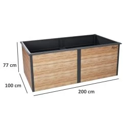 Zelsius Hochbeet Für Garten, 200 X 100 X 77 Cm, Holzoptik | Anthrazit RAL 7016 | Terrasse Oder Balko -Camping Store HOBE3H hochbeet massbild 2000px neu 1280x1280