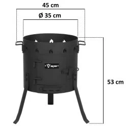 BBQ-Toro Gusseisen Kazan Mit Kazan Ofen Ø 35 Cm, Gusstopf Mit Deckel, Gulaschkessel, Feuerkessel -Camping Store KAST1 kazanofen massbild 2000px 1280x1280 1