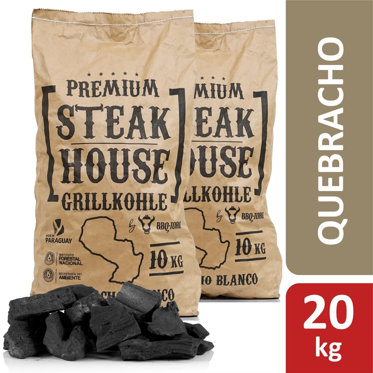 BBQ-Toro Premium Steak House Grillkohle | 20 Kg | Quebracho Blanco 3 BBQ-Toro Premium Steak House Grillkohle | 20 Kg | Quebracho Blanco