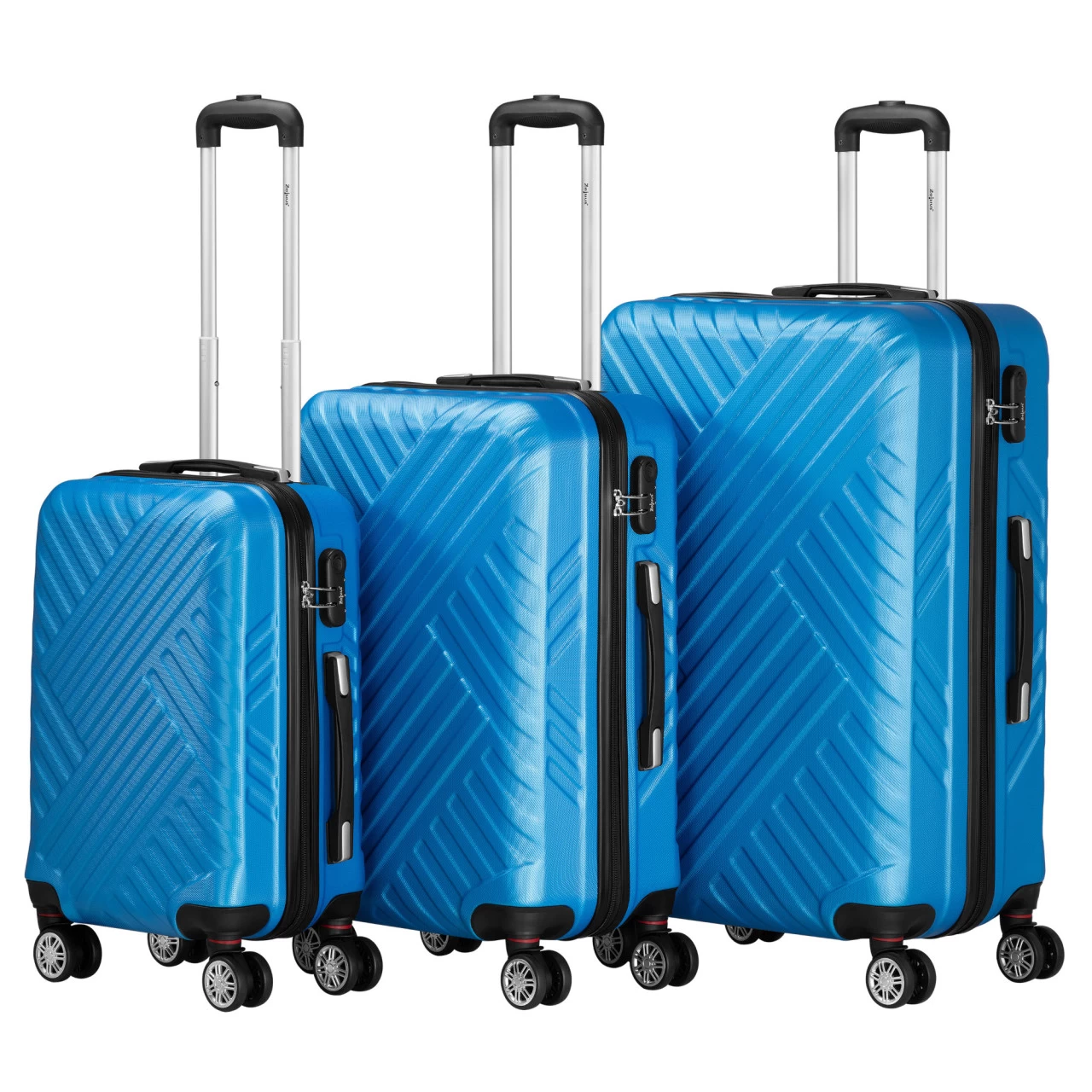 Zelsius Koffer Set 3 Stück, Blau, ABS Hartschalenkoffer Mit Zahlenschloss Und Innen Trennwand 3 Zelsius Koffer Set 3 Stück, Blau, ABS Hartschalenkoffer Mit Zahlenschloss Und Innen Trennwand