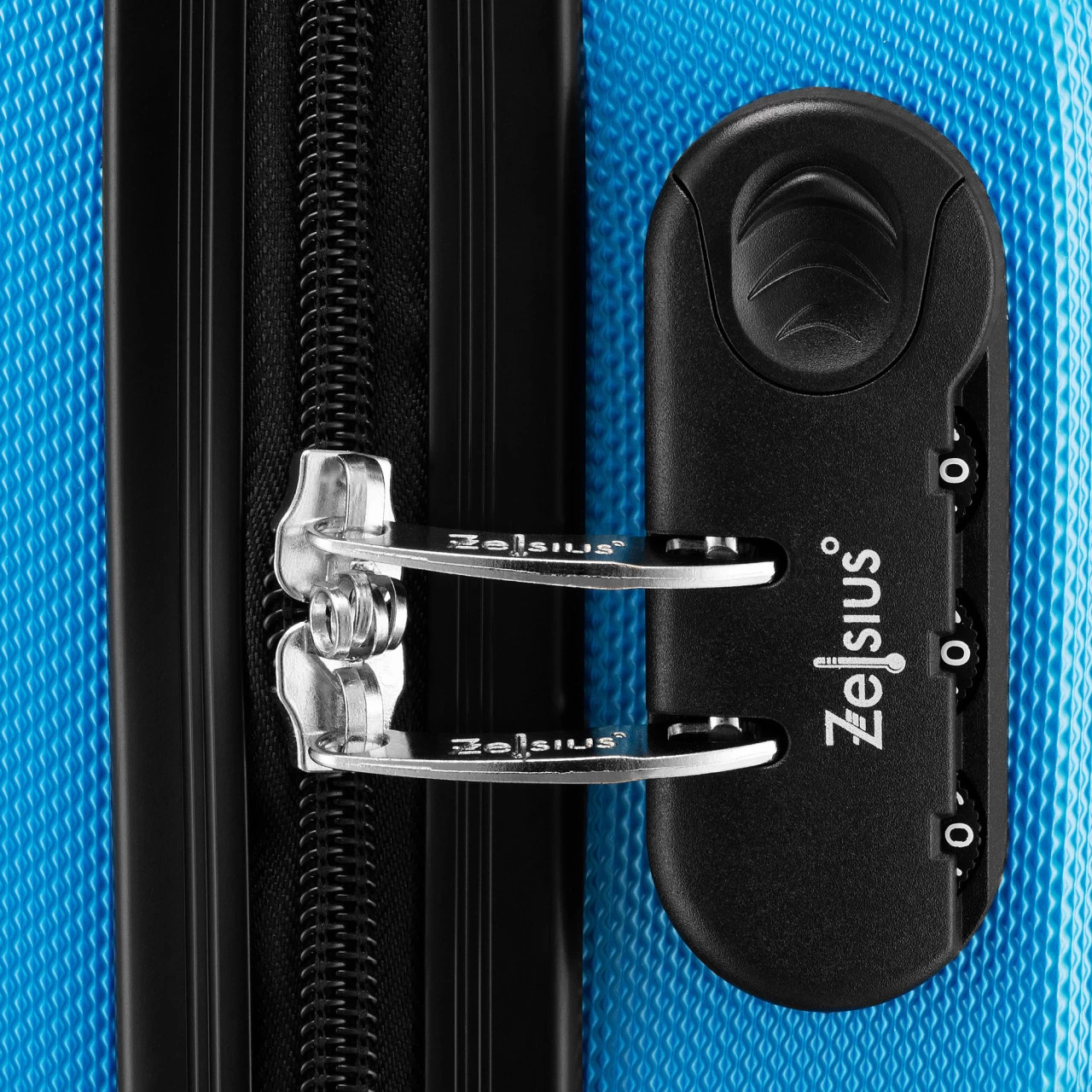 Zelsius Koffer Set 3 Stück, Blau, ABS Hartschalenkoffer Mit Zahlenschloss Und Innen Trennwand 9 Zelsius Koffer Set 3 Stück, Blau, ABS Hartschalenkoffer Mit Zahlenschloss Und Innen Trennwand – Bild 7