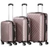 Zelsius Koffer Set 3 Stück, Rosé, ABS Hartschalenkoffer Mit Zahlenschloss Und Innen Trennwand -Camping Store LUG1 Set3P Bild1 2000px 1280x1280
