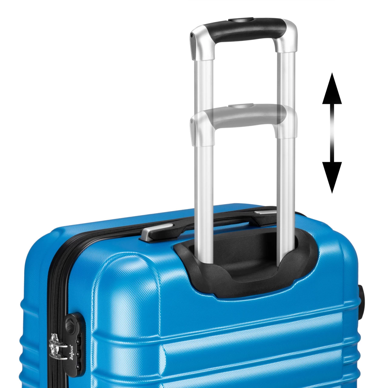 Zelsius Koffer Set 4 Stück, Blau, ABS Hartschalenkoffer Mit Zahlenschloss Und Innen Trennwand 7 Zelsius Koffer Set 4 Stück, Blau, ABS Hartschalenkoffer Mit Zahlenschloss Und Innen Trennwand – Bild 5