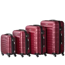 Zelsius Koffer Set 4 Stück, Rot, ABS Hartschalenkoffer Mit Zahlenschloss Und Innen Trennwand -Camping Store LUG2 Set4R Bild2 2000px 1280x1280