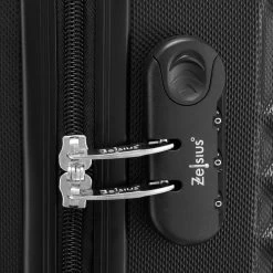 Zelsius Koffer Set 4 Stück, Schwarz, ABS Hartschalenkoffer Mit Zahlenschloss Und Innen Trennwand -Camping Store LUG2 Set4S Bild5 2000px 1280x1280