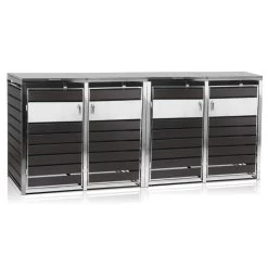 Zelsius Mülltonnenbox 4er Müllbox | 120 - 240 Liter | Anthrazit | Inkl. Erweiterungsmöglichkeit