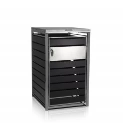 Zelsius Mülltonnenbox Für Eine Mülltonne | Anthrazit, Tür In Holzoptik | Edelstahl