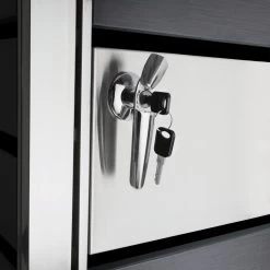 Zelsius Mülltonnenbox Für Eine Mülltonne | Anthrazit, Tür In Holzoptik | Edelstahl -Camping Store MBOX7E muelltonnenbox Bild4 2000px 1280x1280 3