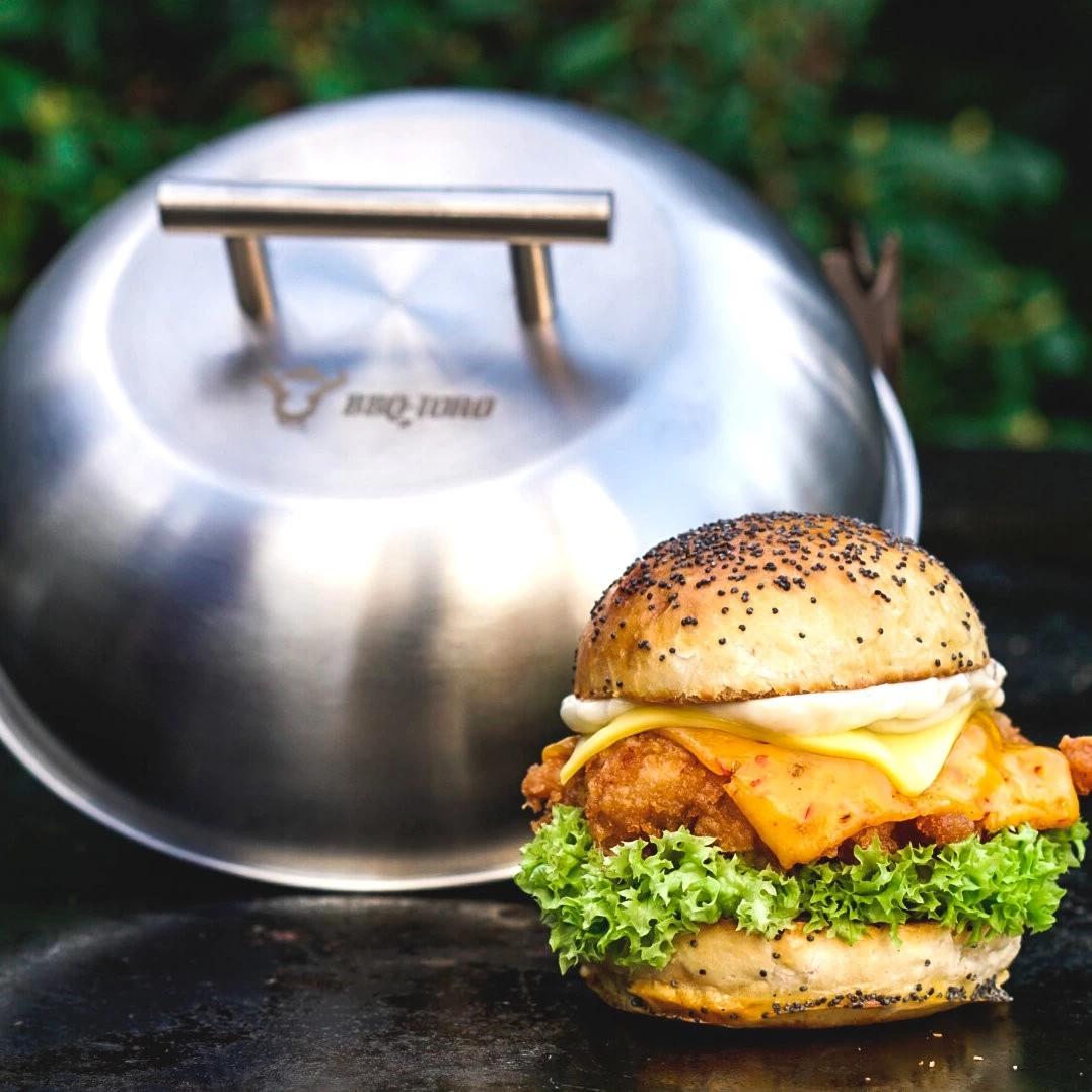 BBQ-Toro Edelstahl Wärmeglocke | Ø 23 Cm | Glosche, Servierglocke, Burgerglocke 5 BBQ-Toro Edelstahl Wärmeglocke | Ø 23 Cm | Glosche, Servierglocke, Burgerglocke – Bild 3