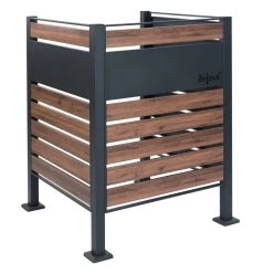 Zelsius Mülltonnenverkleidung Für 1 Mülltonne, Anthrazit RAL7016, Sichtschutz, Holzoptik -Camping Store MZAUN1 Muelltonnenzaun Bild2 2000px 1280x1280