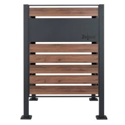 Zelsius Mülltonnenverkleidung Für 4 Mülltonnen, Anthrazit RAL7016, Sichtschutz, Holzoptik -Camping Store MZAUN1 Muelltonnenzaun Bild3 2000px 1280x1280