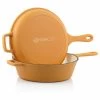 Mahlzeit Gusseisen Schmortopf | 4,4 Liter | Rund, Orange | Gusseisen Emailliert -Camping Store PAN1E emaillierter gusstopf orange bild1 2000px 1280x1280