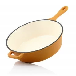 Mahlzeit Gusseisen Schmortopf | 4,4 Liter | Rund, Orange | Gusseisen Emailliert -Camping Store PAN1E emaillierter gusstopf orange bild3 2000px 1280x1280