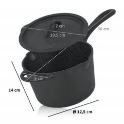 BBQ-Toro Gusseisen Stielkasserolle Mit Deckel | 2 Liter | Für Kleinere Portionen, Suppen Oder Saucen -Camping Store PAN24 stieltopf mit deckel bild massbild neu 1280x1280