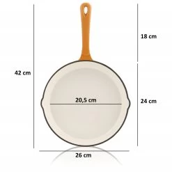 Mahlzeit 5-teiliges Pfannenset, Sunny Orange, Mit Grillpfannen, Grillplatte Und Paella Pfanne -Camping Store PAN25Eo bratpfanne emailliert masse 2000px 1280x1280