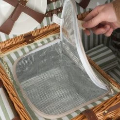 CampFeuer Picknickkorb 4 Personen Mit Kühlfach Und Geschirr-Set, 29-teilig, Weidenkorb, Weidenkoffer -Camping Store PINIKO3 Picknickkorb Bild3 2000px 1280x1280