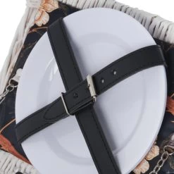 Campfeuer Picknickkorb 2 Personen Mit Kühlfach Und Geschirr-Set, 12-teilig, Weidenkorb Mit Kunstlede -Camping Store PINIKO5 Picknickkorb Bild4 Neu 2000px 1280x1280