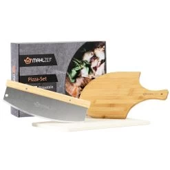 Mahlzeit 3-teiliges Pizza Set | 40 X 30 Cm | Pizzastein Mit Schaufel Und Messer