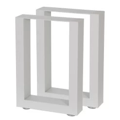 Zelsius Tischkufen 2er Set (B) 30 X (H) 43 Cm, Metall Tischbeine, Hellgrau