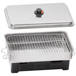 Mahlzeit Edelstahl Tischräucherofen, Räucherofen Regulierbarer Rauchabzug, Smoker Tischräucher-Set