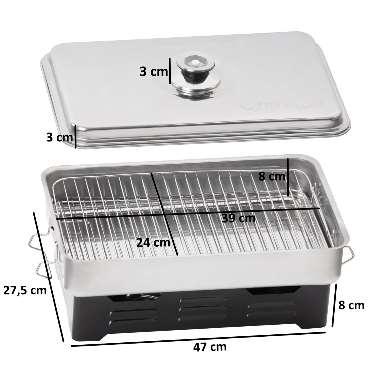 Mahlzeit Edelstahl Tischräucherofen, Räucherofen Mit Thermometer, Smoker, Tischräucher-Set 4 Mahlzeit Edelstahl Tischräucherofen, Räucherofen Mit Thermometer, Smoker, Tischräucher-Set – Bild 2