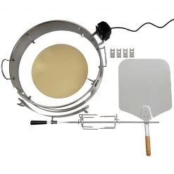 BBQ-Toro Edelstahl Pizzaring Set Mit Grillspieß Für Ø 57 Cm Kugelgrill -Camping Store a57prsps pizzaaufsatz grillspiess bild3 2000px 1280x1280