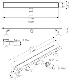 Zelsius Edelstahl Duschablauf "Bendigo" Befliesbar | 90 Cm Ablauf Rechteckig 11 Zelsius Edelstahl Duschablauf "Bendigo" Befliesbar | 90 Cm Ablauf Rechteckig -Camping Store alr 90 ablaufrinne skizze big 1280x1280 1