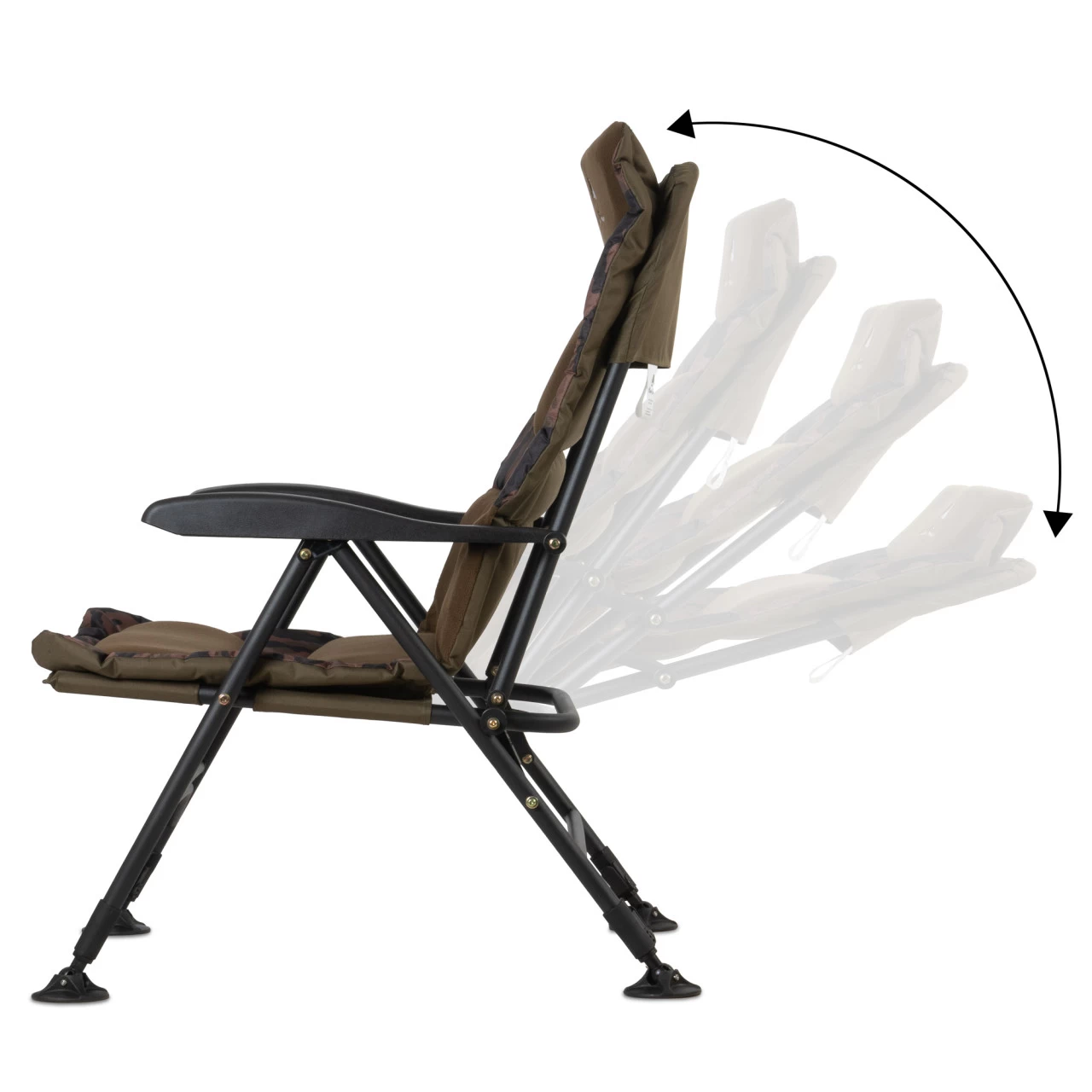 CampFeuer Angelstuhl, Camouflage Braun, Höhenverstellbar, Faltbarer Campingstuhl, Karpfenstuhl 5 CampFeuer Angelstuhl, Camouflage Braun, Höhenverstellbar, Faltbarer Campingstuhl, Karpfenstuhl – Bild 3