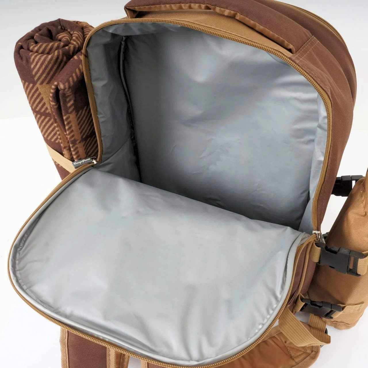 CampFeuer Picknickrucksack 4 Personen | Braun | Picknickset 32-teilig 7 CampFeuer Picknickrucksack 4 Personen | Braun | Picknickset 32-teilig – Bild 5