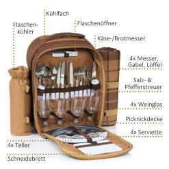 CampFeuer Picknickrucksack 4 Personen | Braun | Picknickset 32-teilig 9 CampFeuer Picknickrucksack 4 Personen | Braun | Picknickset 32-teilig -Camping Store bag4 picknick rucksack bild5 2000px 1280x1280