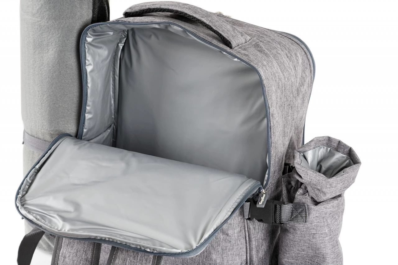 CampFeuer Picknickrucksack 4 Personen | Grau | Picknickset 32-teilig 6 CampFeuer Picknickrucksack 4 Personen | Grau | Picknickset 32-teilig – Bild 4